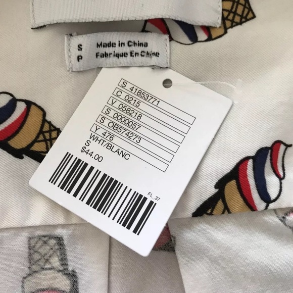 Urban Outfitters Shirt Ice Cream Cone Print NWT - Picture 3 of 8